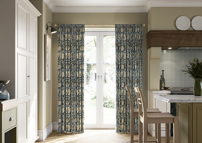 William Morris At Home Pimpernel Velvet, Indigo - Made to Measure Curtains - Image 3